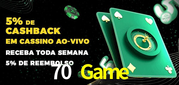 Promoções do cassino ao Vivo 70 Game